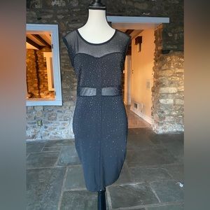 Black see through midi dress